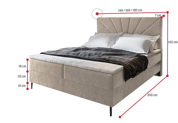 MERI kárpitozott boxspring ágy - ROZMEROVKA - 1