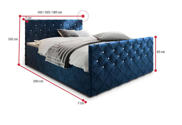 MINDY kárpitozott boxspring ágy - ROZMEROVKA - 1