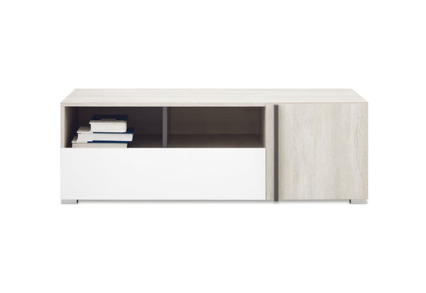 REMAR TV asztal, 120x40x53, tölgy Wilton/fehér/antracit -  - 0