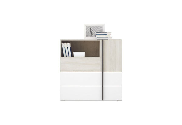 REMAR komód, 90x90x43, tölgy Wilton/fehér/antracit -  - 0