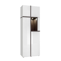 ROSA magas vitrines szekrény, 70x195x40, Hickory Jackson/feher -  - 0