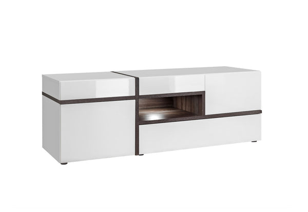 ROSA TV asztal, 150x50x50, Hickory Jackson/feher -  - 0