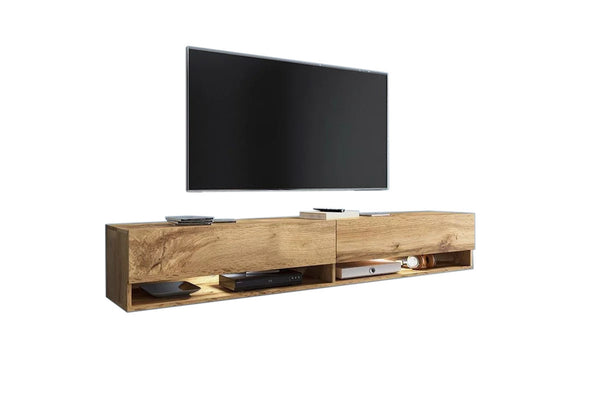 MENDES A 180 TV asztal, 180x30x32, Wotan tölgy, LED nélkül -  - 0