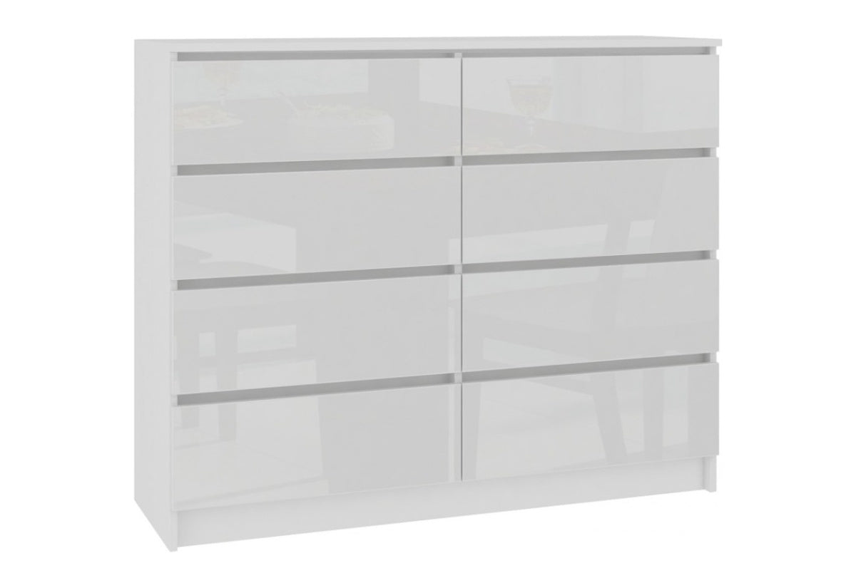 ARMARIA K120 komód, 120x99x40, fehér/fehér magasfényű -  - 0