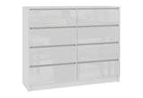 ARMARIA K120 komód, 120x99x40, fehér/fehér magasfényű -  - 0