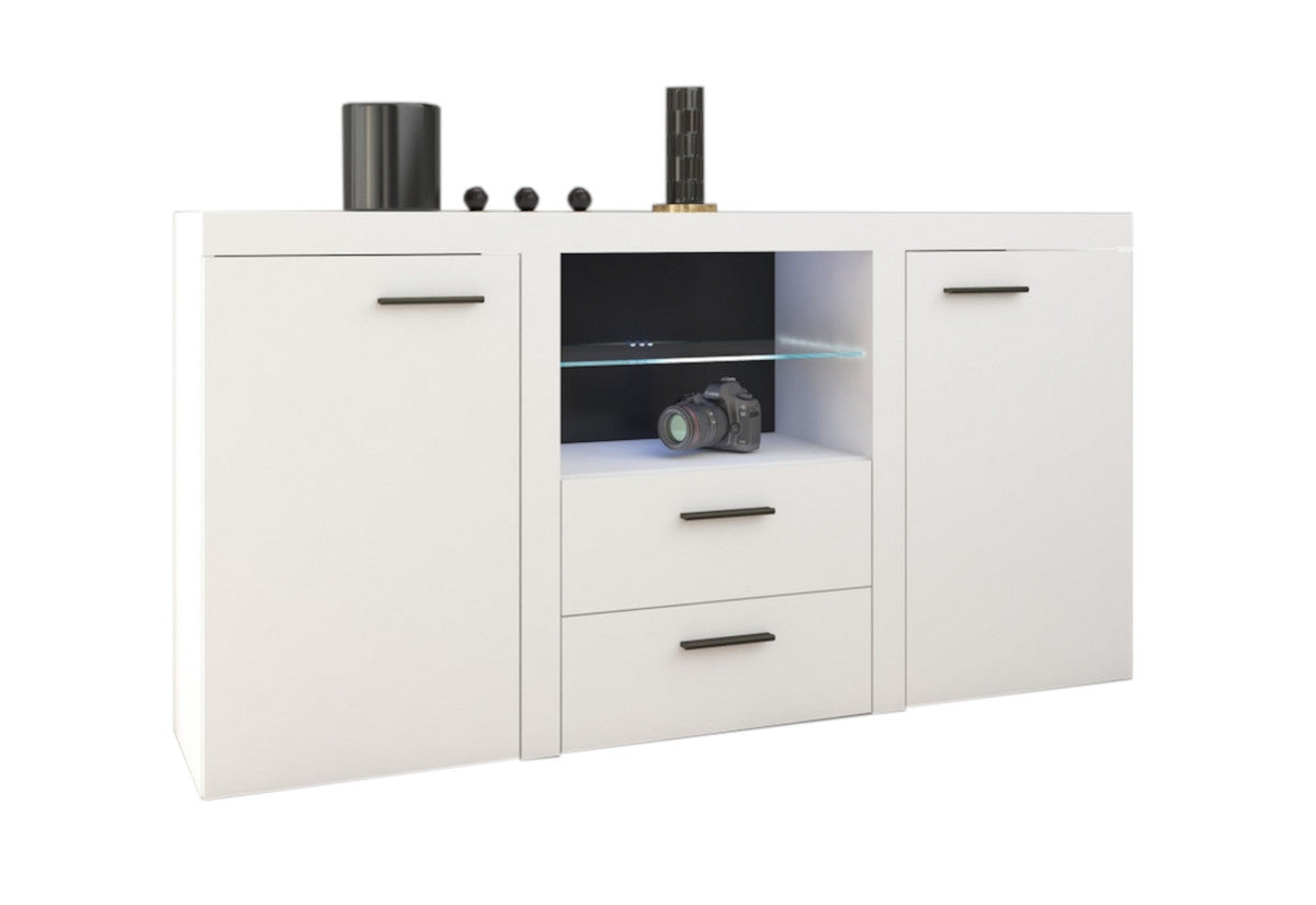 KLOK 2F 2S komód, 156x82x40, fehér -  - 0