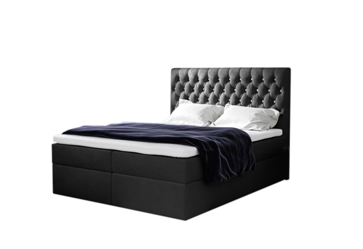 TOMIO boxspring kárpitozott ágy + fedő, 160x200, jasmine 100 -  - 0