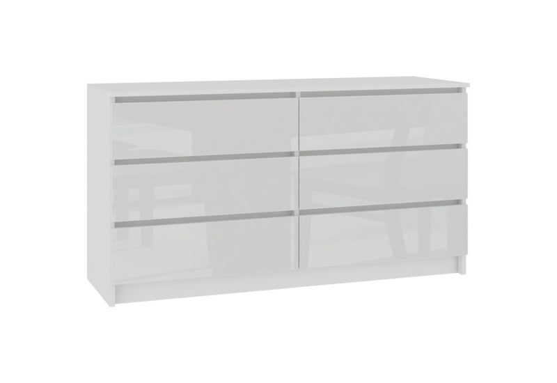 ARMARIA K140 6SZ komód, 138x77x40, fehér/magasfényű fehér -  - 0