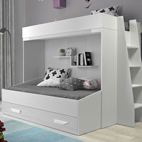 AKTION 17 emeletes gyerekágy, 230x165x135, fehér / fehér fényes / fehér fogantyúk -  - 0