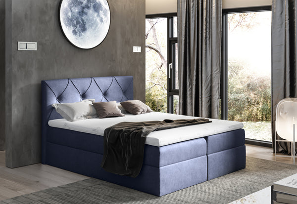 DIAMOND boxspring kárpitozott ágy + fedő, 180x200, fancy 79 -  - 0