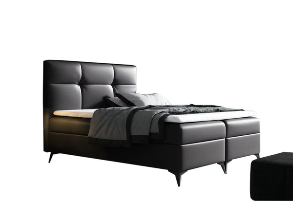 LINDT kárpitozott boxspring ágy + fedőrész, 200x200, madryt 1100 -  - 0