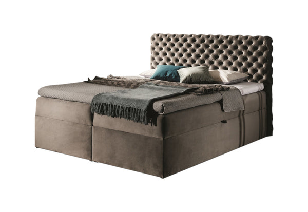 MARCH boxspring kárpitozott ágy + fedő, 160x200, riviera 16 -  - 0