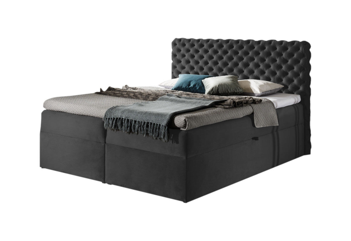 MARCH boxspring kárpitozott ágy + fedő, 180x200, riviera 97 -  - 0