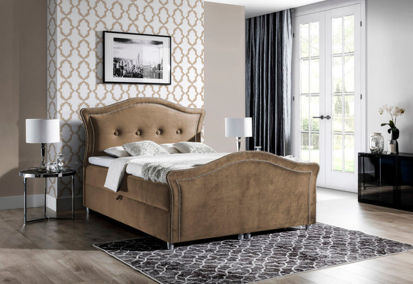 BEDRIS LUX boxspring kárpitozott ágy + fedőrész, 160x200, jaguar 2177 -  - 0