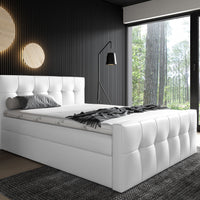 HORSE kárpitozott boxspring ágy + topper, 200x200, madryt 120 -  - 0