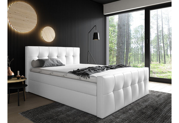 HORSE kárpitozott boxspring ágy + topper, 200x200, madryt 120 -  - 0