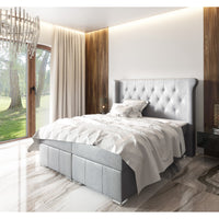MOSINO kárpitozott boxspring ágy + topper, 200x200, monolith 84 -  - 0
