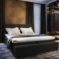MELISA kárpitozott boxspring ágy, 140x200, sawana 14 + topper -  - 0