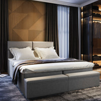 MELISA kárpitozott boxspring ágy, 140x200, sawana 21 + topper -  - 0