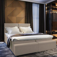 MELISA kárpitozott boxspring ágy, 140x200, sawana 24 + topper -  - 0