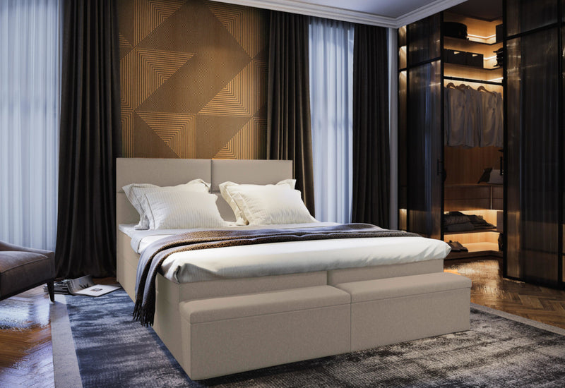 MELISA kárpitozott boxspring ágy, 140x200, sawana 24 + topper -  - 0