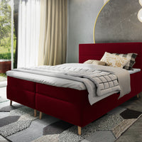 CLAUS kárpitozott boxspring ágy, 140x200, kronos 02 + topper -  - 0
