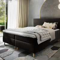 CLAUS kárpitozott boxspring ágy, 140x200, kronos 07 + topper -  - 0