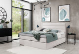 PRIMERA kárpitozott boxspring ágy + topper, 140x200, raquel 04 -  - 0