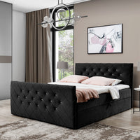 MATRAGI kárpitozott boxspring ágy + topper, 120x200, riviera 100 -  - 0