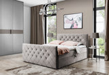 MATRAGI kárpitozott boxspring ágy + topper, 180x200, riviera 16 (cappucino) -  - 0