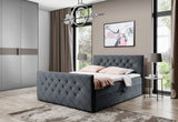MATRAGI kárpitozott boxspring ágy + topper, 200x200, manila 19 (grafit) -  - 0