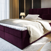 PIACO kárpitozott boxspring ágy, 140x200, kronos 03 + topper -  - 0