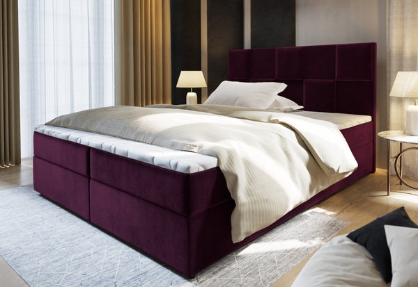 PIACO kárpitozott boxspring ágy, 140x200, kronos 03 + topper -  - 0