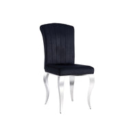 PHILL Velvet étkezőszék, 46x100x44, fekete/ezüst -  - 0