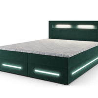 MINOR kárpitozott boxspring ágy + topper, 160x200, monolith 37 -  - 0