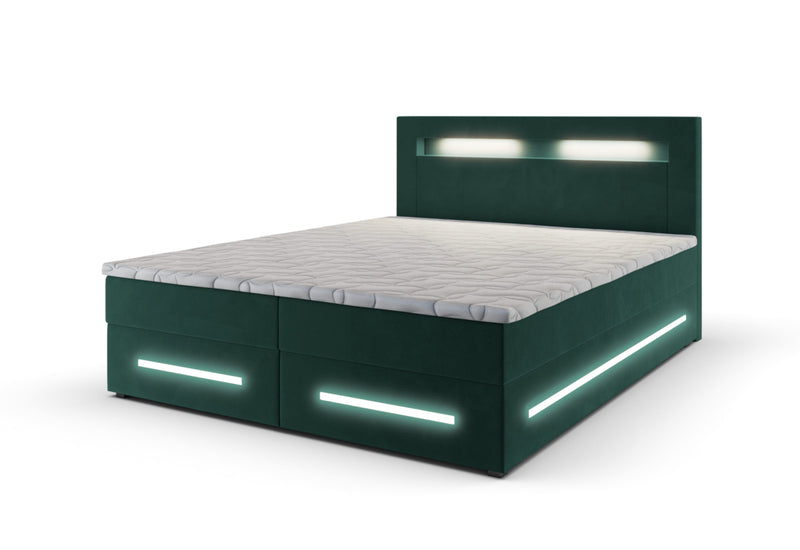 MINOR kárpitozott boxspring ágy + topper, 160x200, monolith 37 -  - 0
