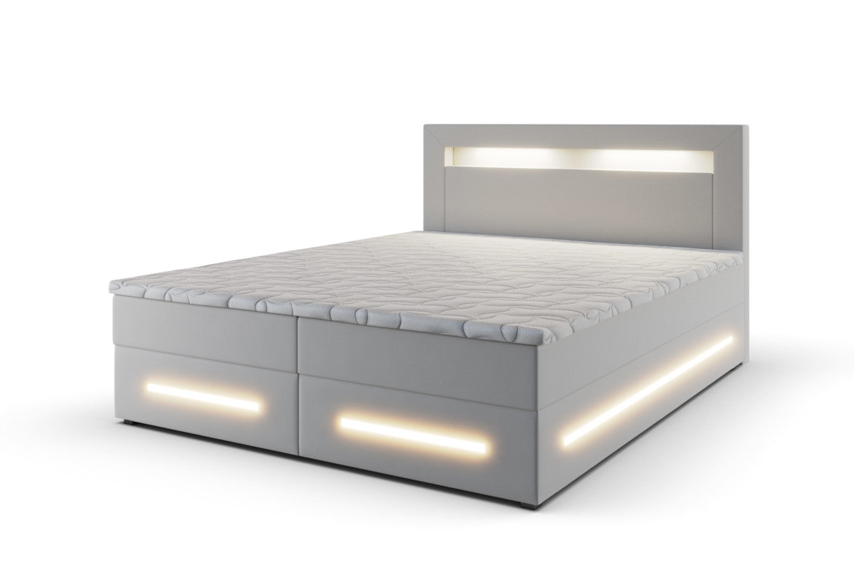 MINOR kárpitozott boxspring ágy + topper, 180x200, soft 17 -  - 0