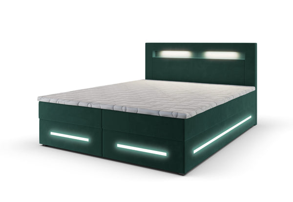 MINOR kárpitozott boxspring ágy + topper, 180x200, monolith 37 -  - 0
