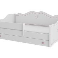 MEKA B gyerekágy + matrac, 80x160, fehér/rózsaszín -  - 0