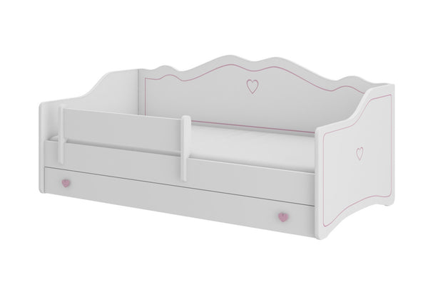 MEKA B gyerekágy + matrac, 80x160, fehér/rózsaszín -  - 0