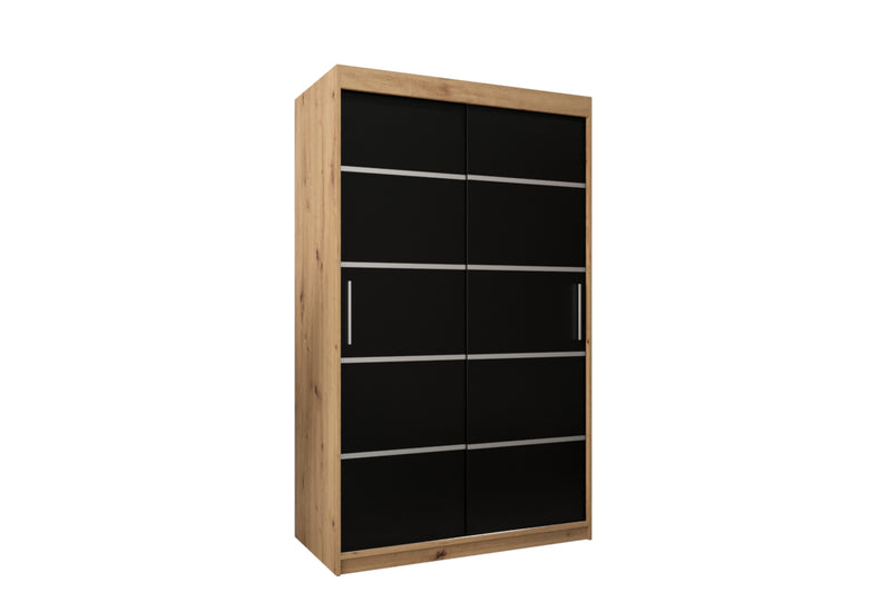 VETORA 1 120 tolóajtós szekrény, 120x200x62, dub artisan/fekete -  - 0