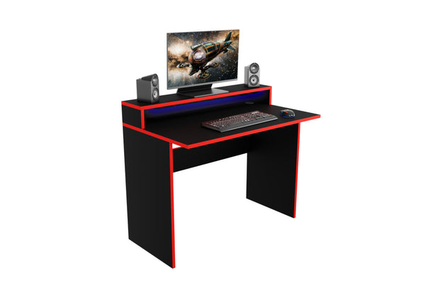 KADET számítógépasztal + LED, 100x86x50, fekete -  - 0