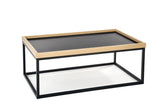 Kávézóasztal VISPA, 100x39x60, natúr/fekete -  - 0