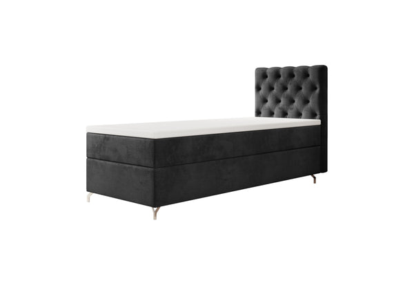 FESTER kárpitozott boxspring ágy, 90x200, Monolith 97, bal -  - 0