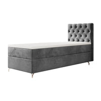 FESTER kárpitozott boxspring ágy, 90x200, Monolith 92, bal -  - 0