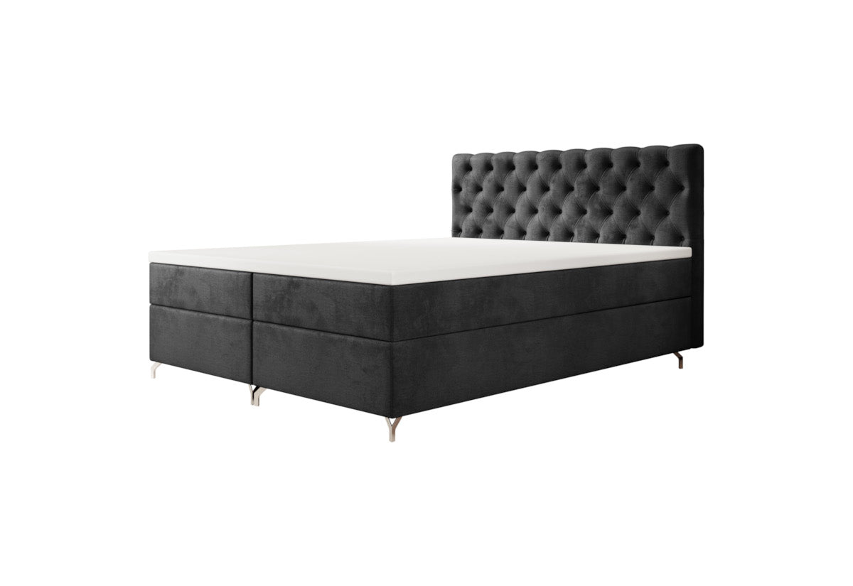 FESTER 2 kárpitozott boxspring ágy, 140x200, Monolith 97 -  - 0