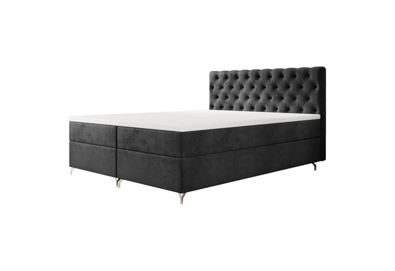 FESTER 2 kárpitozott boxspring ágy, 140x200, Monolith 97 -  - 0