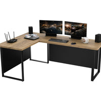 NAVI sarok számítógépasztal + tábla, 200/135x74x65, dub craft -  - 0