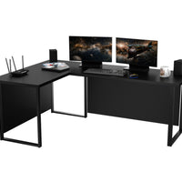 NAVI sarok számítógépasztal + tábla, 200/135x74x65, fekete -  - 0