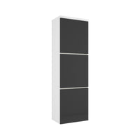 LARTO függő fürdőszobaszekrény, 30x110x31, fehér/fekete fényes -  - 0
